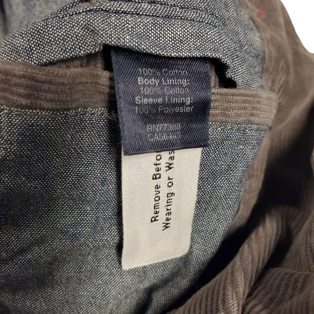 Vintage J CREW Jacket Mens Medium Gray Corduroy Blazer Single Breasted Preppy